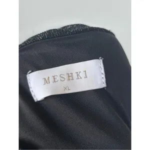 Meshki Aurelie Strapless Split Mini Dress in Black Shimmer Size X-Large Party thumbnail 7