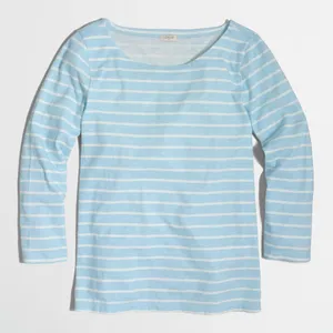 J. Crew Factory‎ Womens Blue & White White Striped Cotton Knit Top Size XS thumbnail 1