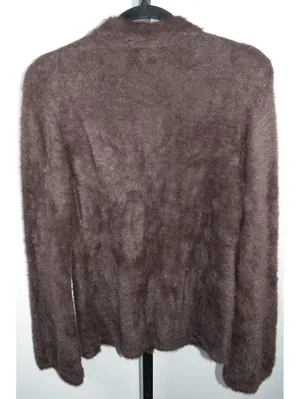 dELiA*s by Dolls Kill Popular Opinion Fuzzy Cardigan NWT Brown Eyelash Knit XXL thumbnail 2