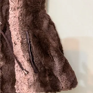 Faux Fur Vest in Brown and Cream 4 thumbnail 4