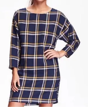 Old Navy Plaid Blue Dress(Size Small) thumbnail 1
