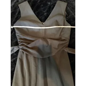Dress the Population Alessia Tie Waist Crepe Midi Dress Black Small thumbnail 9