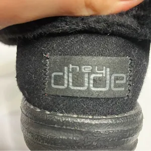 Hey Dude‎ Britt all black faux fur lace up fold over shoes women’s size 7 thumbnail 9