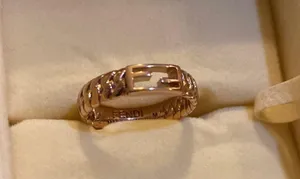 Fendi Baguette Metal Oro Rosa Ring Size M thumbnail 7