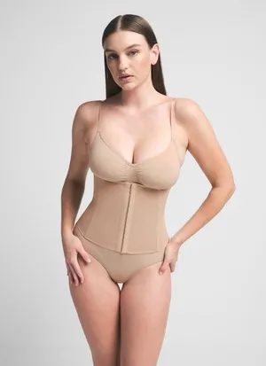 Skims Size 4X Shapewear Corset Waist Trainer Slimming Support Clay Nude Tan thumbnail 1