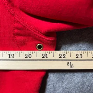 Lauren Ralph Lauren Red Asymmetrical Button Hoodie Crest Sleeve‎ Womens L Y2K thumbnail 7