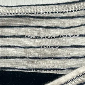 Lands End Canvas Cotton Striped Nautical Black and White Top sz small thumbnail 4
