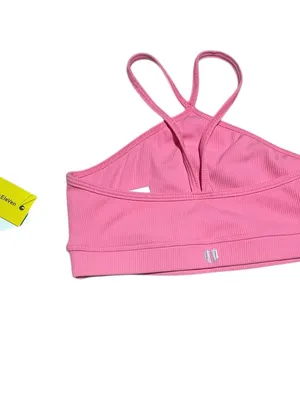 EleVen by Venus‎ Williams Pink Ribbed Double-Strap Sports Bra thumbnail 3