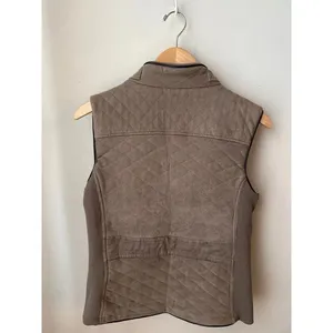 Fate Taupe Quilted Moto Vest Medium Brown thumbnail 3