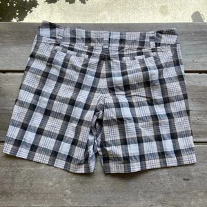 NY&Co‎ Manhattan Shorts Womens 16 Plaid Chino Tailored Zip Button Work thumbnail 6