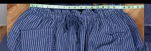 Free People Runyon Oversized Stripe Pants Womens xl Blue Striped Harem Festival thumbnail 10