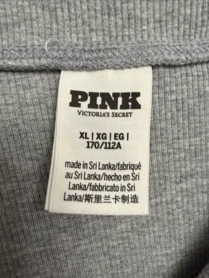 PINK Victorias Secret Off-Shoulder Long Sleeve Bodycon Dress in Light Gray XL thumbnail 5
