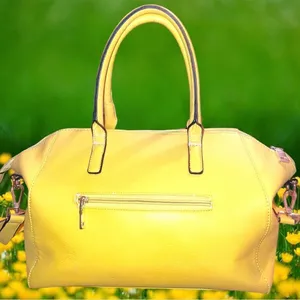 Beautiful yellow satchel purse with shoulder straps!! thumbnail 5