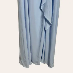 David’s Bridal Ice Blue Sleeveless High Neck Draped Front Brisdesmaid Gown 10 thumbnail 9