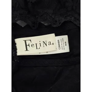 Felina Black Whimsy Romantic Boudoir Bridal Cottage Lingerie Lace Bralette M thumbnail 6
