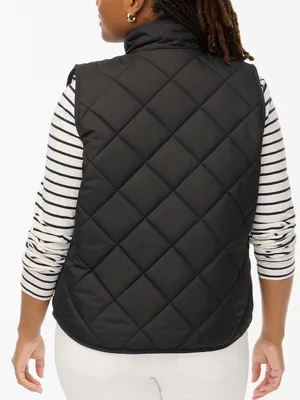 J. Crew Factory Quilted Black Zip Up Puffer Vest with Snap Pockets Size Large thumbnail 4
