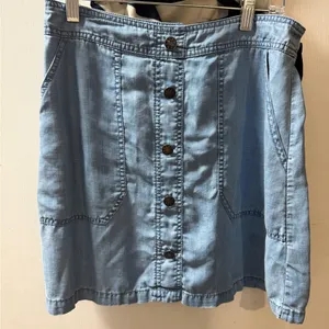 Gianni Bini Chambray Button Front Mini Skirt Size Small thumbnail 1