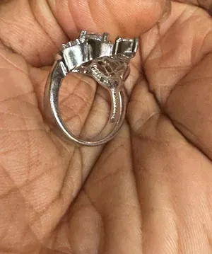Vintage Silver Crystal Fashion Clover Ring Size 7 thumbnail 8