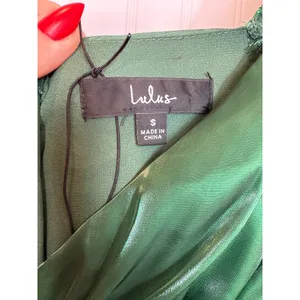 Lulus Remarkable Sensation Emerald Green Puff Sleeve Tiered Dress Party Small thumbnail 4