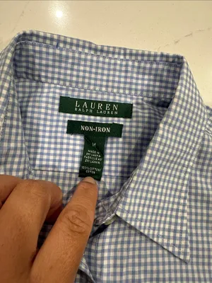 Lauren‎ Ralph Lauren Women's Gingham Sleeveless Button Up Shirt Medium No Iron thumbnail 3