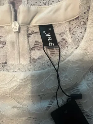 White Lace with Satin Finish Halter Sheath Dress Size M thumbnail 8