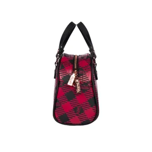 NWT! Von Dutch Red & Black Plaid Small Bowling Bag thumbnail 4