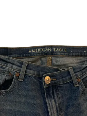 American Eagle Asymmetrical Waist Baggy Jeans size 12 Long thumbnail 3