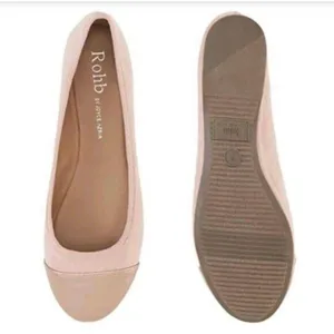 ROHB Corsica II Rose Suede Rose Gold Cap Toe Flats Size 5 NWT thumbnail 1