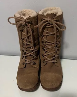 UGG Tan Winter Rain Boots with Fuzzy Lining thumbnail 1