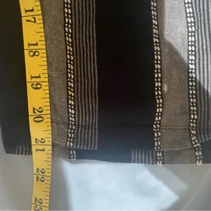 Topshop black gray striped wide leg trousers paperbag pants tie waist size small thumbnail 8