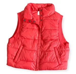 Womens Coral Snap-Up Puffer Vest thumbnail 2