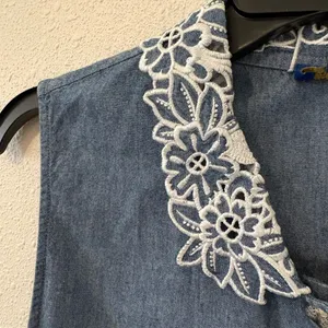 Pendleton Denim Blue Sleeveless Button Down Shirt thumbnail 3