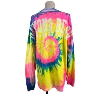 Vintage Tie Dye Daytona Beach Florida T-Shirt Large Long Sleeve Cotton 90s Retro thumbnail 8