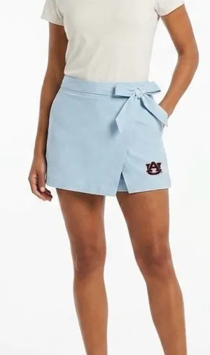 Light Blue Wrap Skort with Side Tie and Embroidered Logo Size 12 thumbnail 1