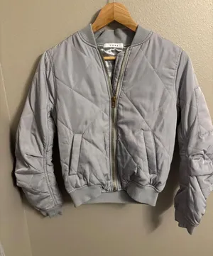 Fore quilted silver bomber jacket thumbnail 1