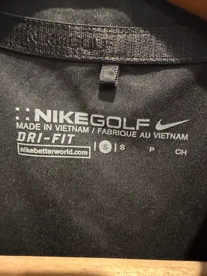 Nike Black Short Sleeve Dri-fit Golf Polo with Subtle Pattern thumbnail 2