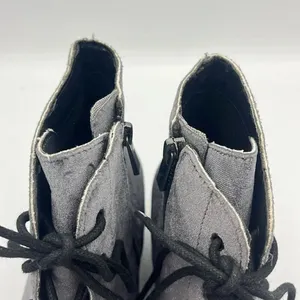 Dolce Vita velvet silver lace up combat bootie Gray Size 10 thumbnail 3