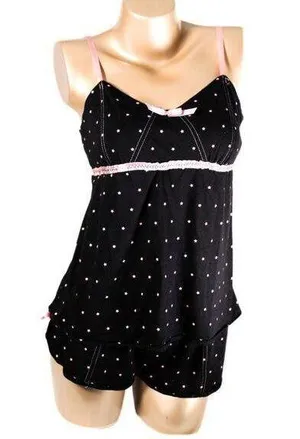 Joe Boxer Juniors Medium Black & Baby Pink Tank Top & Shorts Pajama Set thumbnail 1