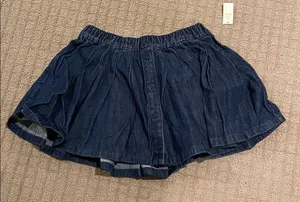 Aerie denim pleated skort thumbnail 1