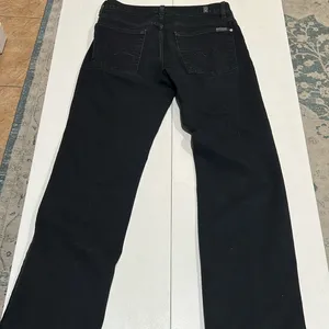 7 for all mankind women’s standard straight leg size 31 black jean thumbnail 11