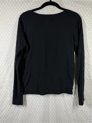 Pact Black Scoop Neck Long Sleeve Organic Cotton Top thumbnail 6