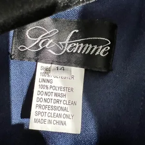 La Femme Navy Sequin Ruched V-Neck Evening Gown Dress Size 14 thumbnail 4