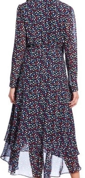 Betsey Johnson Wrap‎ Dress Womens Size 10 Polka Dots High Low Hem Sleeve Tie NEW thumbnail 2