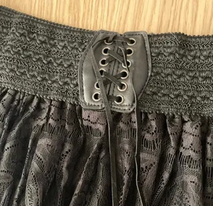 🆕Black Bohemian Swirl Lace-Up Maxi Skirt OS🆕 thumbnail 7