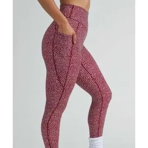 Buff Bunny Rosa pocket legging "Bossy" print vineyard red size medium thumbnail 9