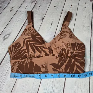Aerie OFFLINE Tropical‎ Leaf Print Ballet Back Sports Bra Medium Support S NWT thumbnail 9