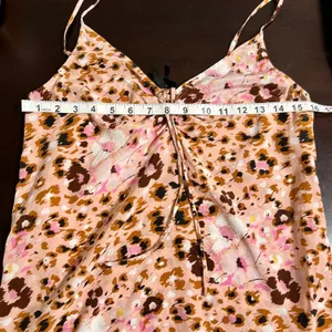 Paige Cicely Silk Camisole Leopard Floral Cinch Front Pink Tan Small thumbnail 12