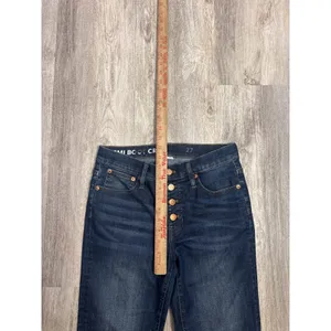 J.Crew Demi Boot Crop Dark Wash High Rise Button Fly Raw Hem Jeans 27 thumbnail 6