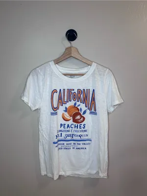 J Crew California Peaches Graphic Tee Size Medium NWOT thumbnail 6