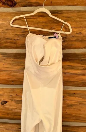 Jay Godfrey Diamond White Ivory Pleated Strapless Evening thumbnail 3